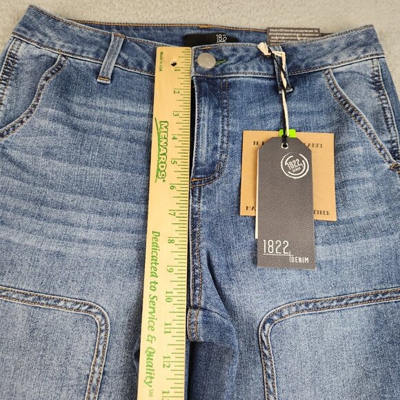 1822 Denim Jeans Women's 8P Blue Carpenter High Rise Stretch Denim Pants - Picture 7 of 15